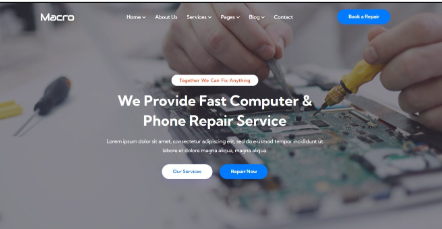 HTML5电脑电话维修服务网站模板