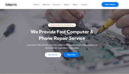 HTML5电脑电话维修服务网站模板分享