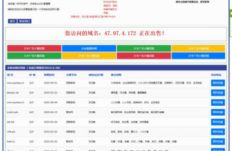 【亲测】勇帅米表系统_域名展示出售系统 PC+H5双端自适应页面分享