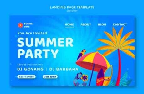 Photoshop 夏日派对主题网页界面设计免费下载